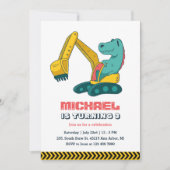 Invitation Anniversaire de enfant de construction de l'excava (Devant)