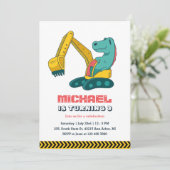 Invitation Anniversaire de enfant de construction de l'excava (Debout devant)