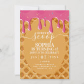 Invitation Anniversaire de enfant de crème glacée (Devant)