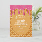 Invitation Anniversaire de enfant de crème glacée (Debout devant)