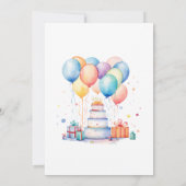 Invitation Anniversaire de enfant de Cupcake d'arc de ballon  (Dos)