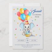 Invitation Anniversaire de enfant de dessin coloré (Devant)