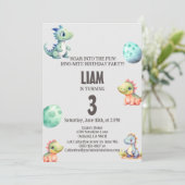 Invitation Anniversaire de enfant de dinosaures jo (Debout devant)