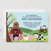 Invitation Anniversaire de enfant de ferme (Devant)