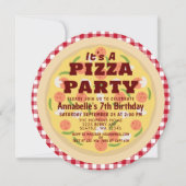 Invitation Anniversaire de enfant de fête de la pizza (Devant)