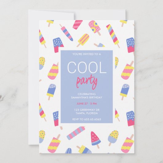 Invitation anniversaire de enfant de fête d'été (Devant)