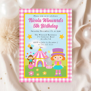 Invitation Anniversaire de enfant de formation de fille Red H