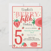 Invitation Anniversaire de enfant de fraise Berry (Devant)