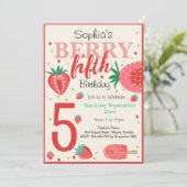 Invitation Anniversaire de enfant de fraise Berry (Debout devant)