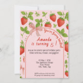 Invitation Anniversaire de enfant de fraise sucrée (Devant)
