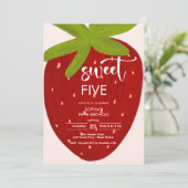 Invitation Anniversaire de enfant de fraise sucrée (Debout devant)