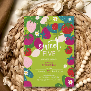 Invitation Anniversaire de enfant de fraise sucrée