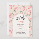 Invitation Anniversaire de enfant de fraise sucrée (Devant)