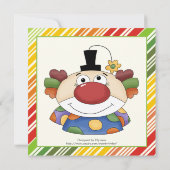 Invitation Anniversaire de enfant de frontière rayé clown col (Dos)