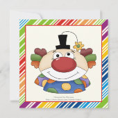 Invitation Anniversaire de enfant de frontière rayé clown col (Dos)