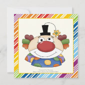 Invitation Anniversaire de enfant de frontière rayé clown col (Dos)