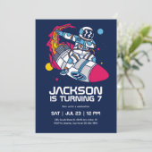 Invitation Anniversaire de enfant de fusée spatiale de l'astr (Debout devant)