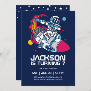 Invitation Anniversaire de enfant de fusée spatiale de l'astr