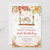 Invitation Anniversaire de enfant de hérisson de bois aquarel (Devant)