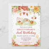 Invitation Anniversaire de enfant de hérisson de bois aquarel (Devant)