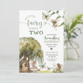 Invitation Anniversaire de enfant de jardin de fées de forêt (Debout devant)