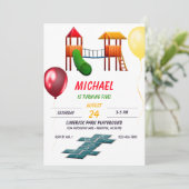 Invitation Anniversaire de enfant de jeu Park Playground (Debout devant)