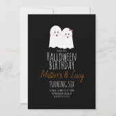Invitation Anniversaire de enfant de jumeaux pour Halloween G (Devant)