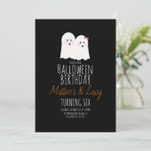 Invitation Anniversaire de enfant de jumeaux pour Halloween G (Debout devant)