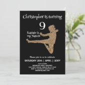 Invitation Anniversaire de enfant de karaté des arts martiaux (Debout devant)