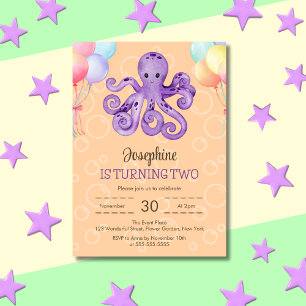 Invitation Anniversaire de enfant de la bulle d'octopus