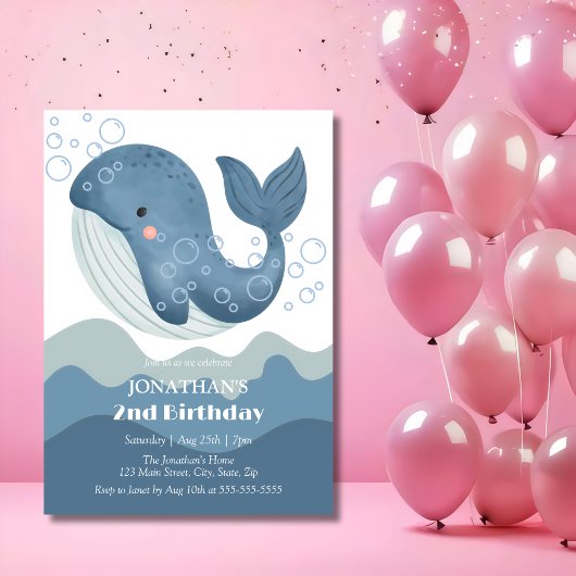 Invitation Anniversaire de enfant de la bulle Ocean Wave