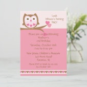 Invitation Anniversaire de enfant de la Chouette d (Debout devant)