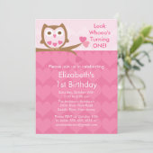 Invitation Anniversaire de enfant de la Chouette d (Debout devant)