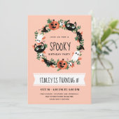 Invitation Anniversaire de enfant de la couronne d'Halloween  (Debout devant)