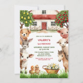 Invitation Anniversaire de enfant de la ferme Animaux pour fi (Devant)