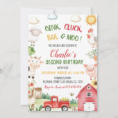 Invitation Anniversaire de enfant de la ferme Barnyard Animau (Devant)