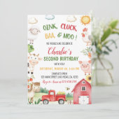 Invitation Anniversaire de enfant de la ferme Barnyard Animau (Debout devant)