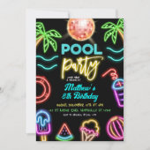 Invitation Anniversaire de enfant de la fête de la piscine Ne (Devant)