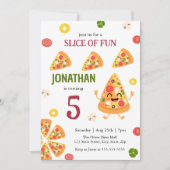 Invitation Anniversaire de enfant de la fête de la pizza (Devant)