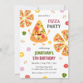 Invitation Anniversaire de enfant de la fête de la pizza colo (Devant)