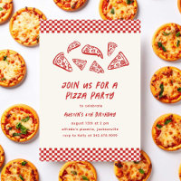 Anniversaire de enfant de la fête de la Pizza Roug