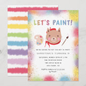 Invitation Anniversaire de enfant de la fête de l'art de la p (Devant / Derrière)