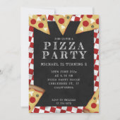 Invitation Anniversaire de enfant de la fête de Pizza à damie (Devant)