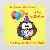 Invitation Anniversaire de enfant de la fête du gâteau des ch (Devant / Derrière)