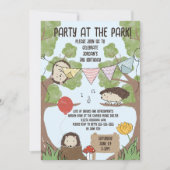 Invitation Anniversaire de enfant de la fête du parc de dessi (Devant)