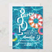 Invitation Anniversaire de enfant de la fête du pool cool (Devant)