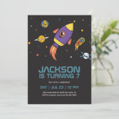 Invitation Anniversaire de enfant de la galaxie spatiale (Debout devant)