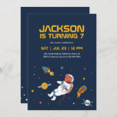 Invitation Anniversaire de enfant de la galaxie spatiale de l (Devant / Derrière)