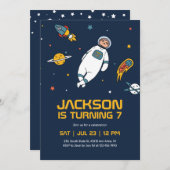 Invitation Anniversaire de enfant de la galaxie spatiale de l (Devant / Derrière)