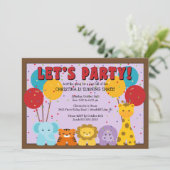 Invitation Anniversaire de enfant de la jungle de Cute Safari (Debout devant)